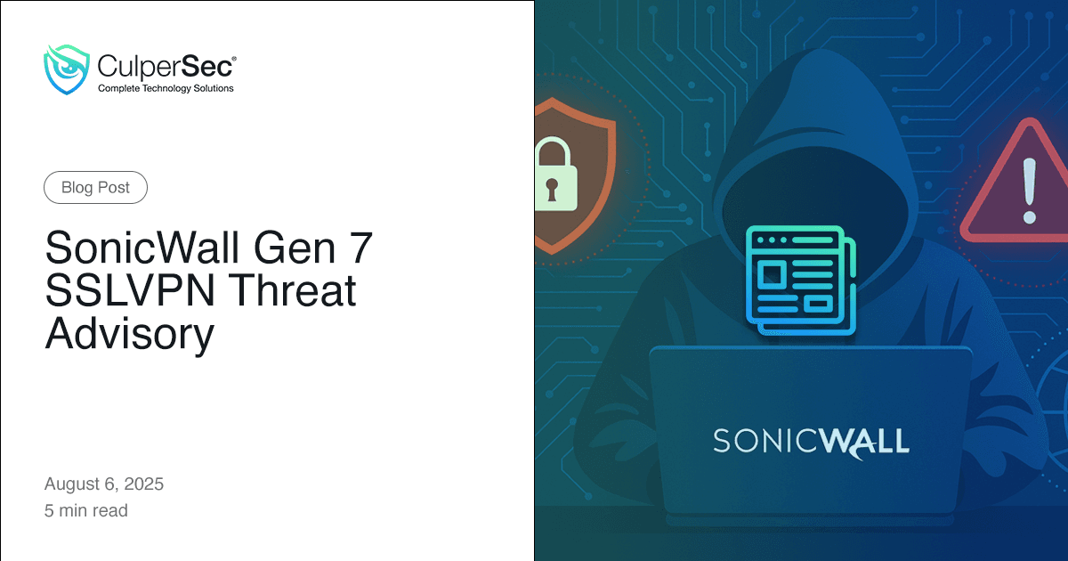 SonicWall Gen 7 SSLVPN Threat Advisory